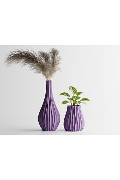 LayerCrew Set ghiveci și vază Vinus 10 cm 11.3 cm 11.4 cm Lilac Purple