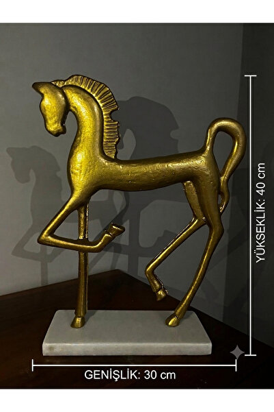 Gold Modern At Biblosu - Mermer Kaideli Estetik Dekoratif Heykel