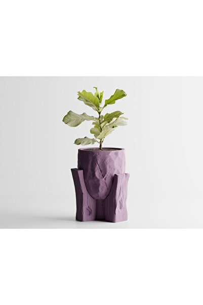 LayerCrew Ghiveci decorativ cu suport Grotia 12.2 cm 10.2 cm 10.3 cm Muted Pu...