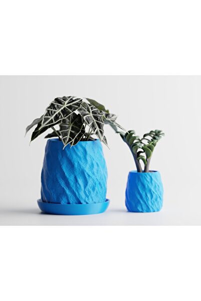 LayerCrew Ghiveci cu farfurie Mura 9.8 cm 9.7 cm 9.9 cm Cyan