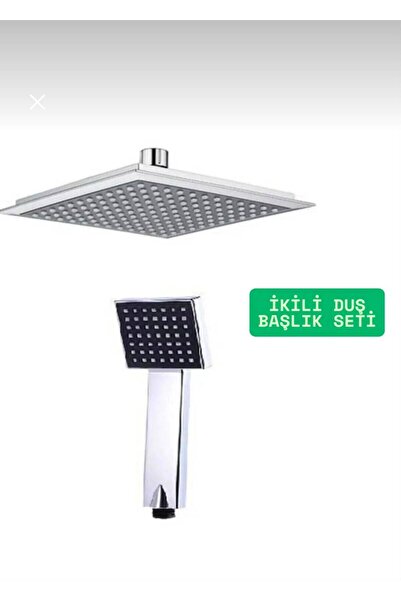 MAYYGO Siyah Krom Tepe Duş Başlığı ve El Duş Başlığı Seti
