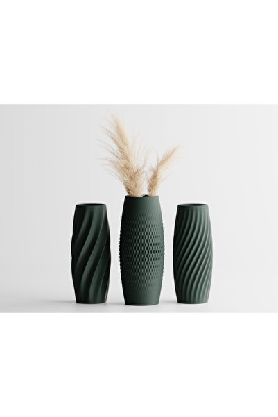 LayerCrew Set 3 vaze Aura 16 cm 6.6 cm 6.6 cm Forest Green