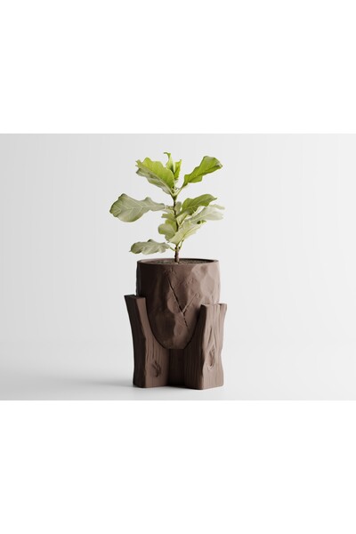 LayerCrew Ghiveci decorativ cu suport Grotia 12.2 cm 10.2 cm 10.3 cm Dark Brown