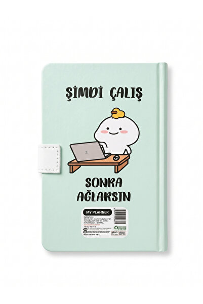 Lento Design Esprili Mottolu Tasarımlı Mıknatıslı Planlayıcı Defter