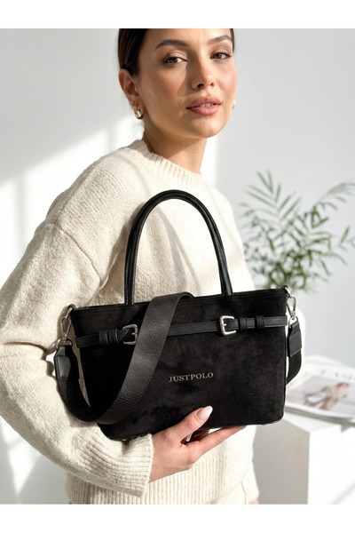 Just Polo Women's Suede Shoulder and Crossbody Bag with Multiple Compartments...