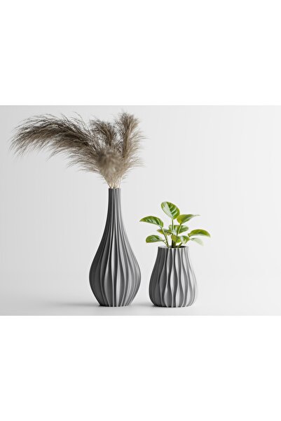 LayerCrew Set ghiveci și vază Vinus 10 cm 11.3 cm 11.4 cm Silver