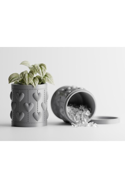 LayerCrew Borcan cu capac-ghiveci Amis 10.5 cm 10.4 cm 10.4 cm Silver
