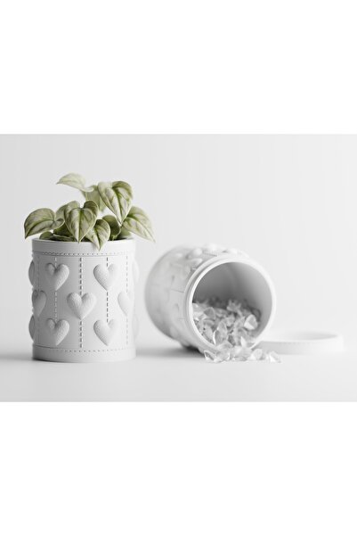 LayerCrew Borcan cu capac-ghiveci Amis 10.5 cm 10.4 cm 10.4 cm Jade White
