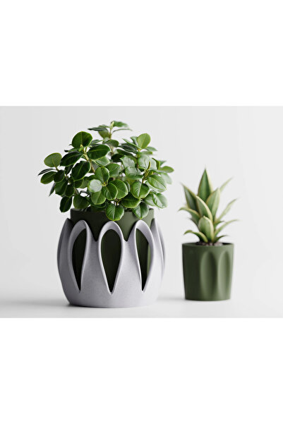 LayerCrew Ghiveci decorativ Nidoris 7.9 cm 14 cm 10 cm Marble Army Dark Green