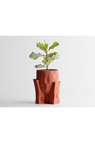 LayerCrew Ghiveci decorativ cu suport Grotia 12.2 cm 10.2 cm 10.3 cm Muted Red