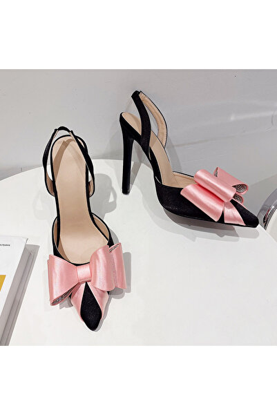 elegant hijab Two-Tone Bow Detail Sandals
