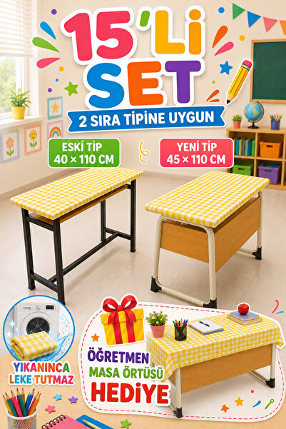 Soft Kare 15-Piece Teacher's Tablecloth Set with Gift, Stain-Resistant, Worry...