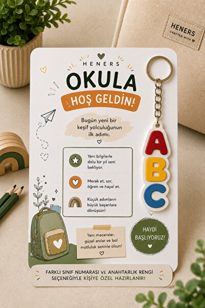 Heners Okula Hoş Geldin ABC Anahtarlık 10’lu Set – Öğrenci Hediyesi ve Sınıf ...