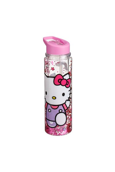 OEM Sticlă de apă Flip Top Transparentă cu Perete Dublu Capac Roz Hello Kitty...
