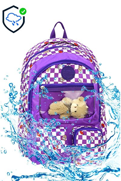 miço kids Water Resistant Checkerboard Pattern Plush Teddy Bear Charm Ergonom...