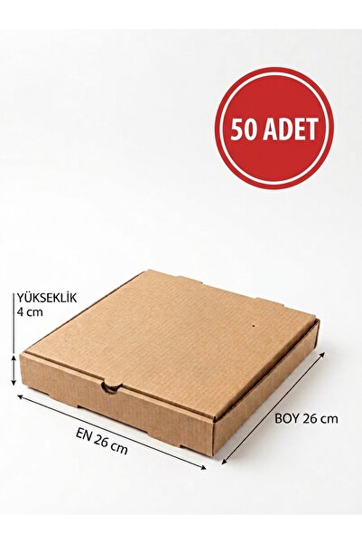 Genel Markalar Pizza Kutusu 50 Adet 26 x 26 x 4 Cm