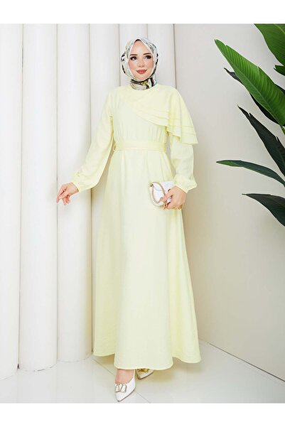 moda periy DEMET ELBİSE SARI