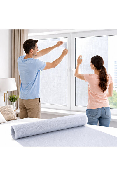 Generic Brand Decorative window film 45 × 150 cm – Textile effect, for privac...