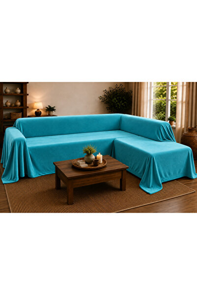 Sister Home Design 500X200 cm L Corner Sofa Cover Island Linen Natural Color ...
