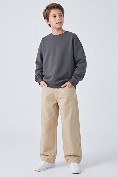 Dmb Boys' Flexible Canvas Wide-Leg Pants - Wide Fit