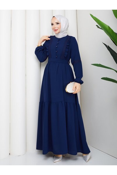 moda periy DAMLA ELBİSE LACİVERT