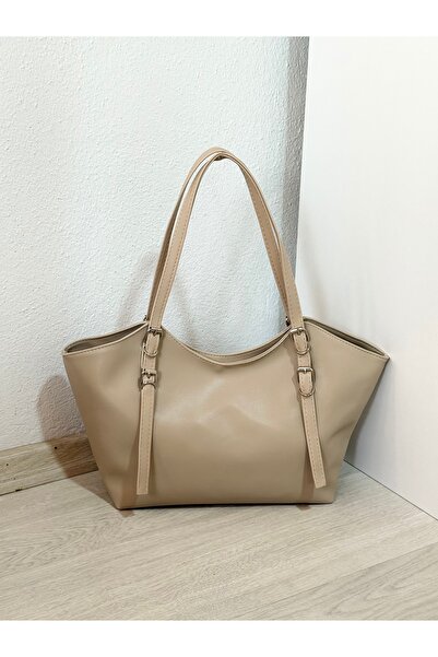 Bagnest Soft Leather Women's Shoulder Bag with Belt Detail