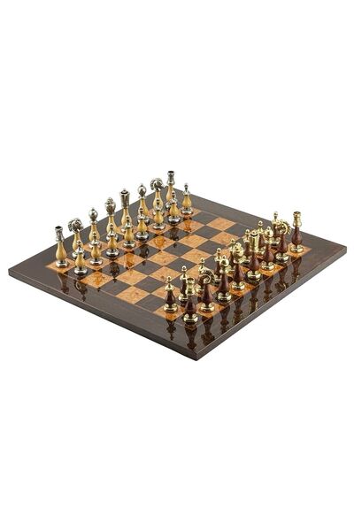 İTALFAMA SET DE ȘAH DE LUX: Piese Staunton din metal/lemn (Rege de 10cm) + Ta...