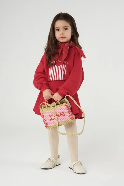 Mioma Kids بلوزة رياضية بأكمام راجلان مطبوعة باللون الأحمر