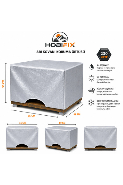 Hobifix Arı Yuvası Koruma Örtüsü 35x50x55 CM 230 GR/M² Su Geçirmez UV Korumal...