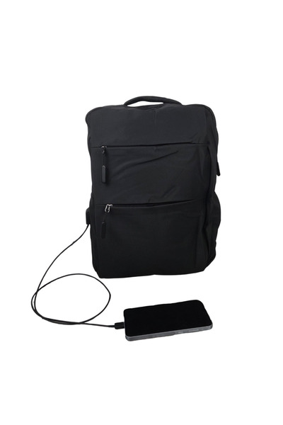 Generic Brand Ghiozdan Laptop cu Port USB, 3 Compartimente, Rezistent la Umez...