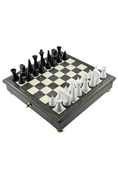 İTALFAMA Șah Modern 32x32cm Lemn Design Geometric Minimalist Rege 7.6cm Italia