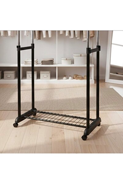 Al Hadaya Mall Two-pole black clothes hanger – 41×78×168cm