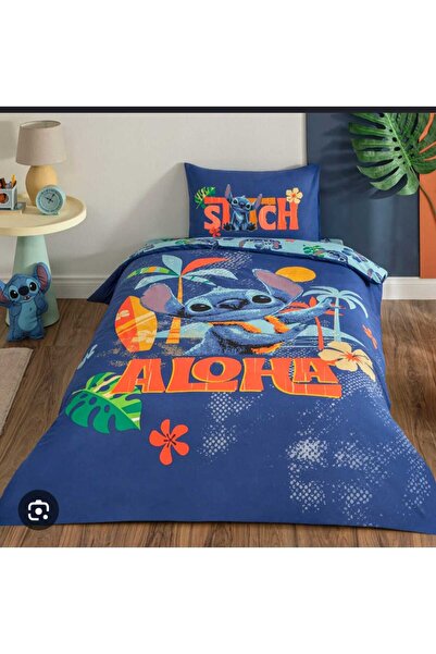 Taç Licensed Stitch Aloha 120X200Cm Single Duvet Cover Set with Elastic Sheet
