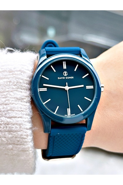 DAVID GUNER Special Design Navy Blue Color 3 Atm Miyota Movement Soft Touch Silicone Cord Unisex Wristwatch 8688Dg