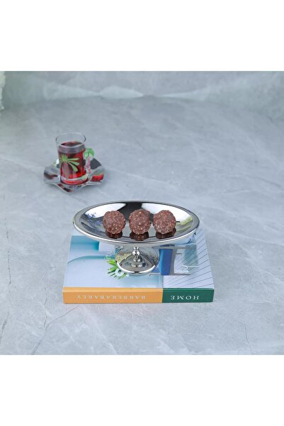 Al Hadaya Mall Elegant Oval Stainless Steel Nut Bowl - Silver - 17x9x8 cm