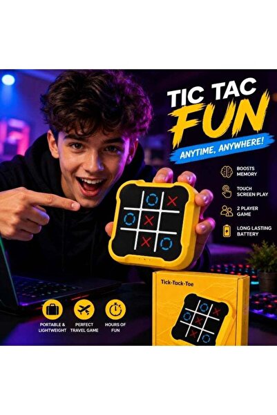 Tic Tac Electronic Toe Game Handheld Portable Two-Player with Touch Screen - ...