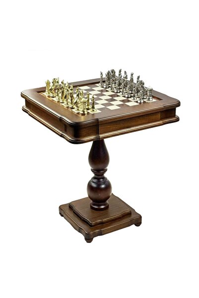 İTALFAMA Set de masă de jocuri de lux – Piese de șah metalice Napoleon, Table...