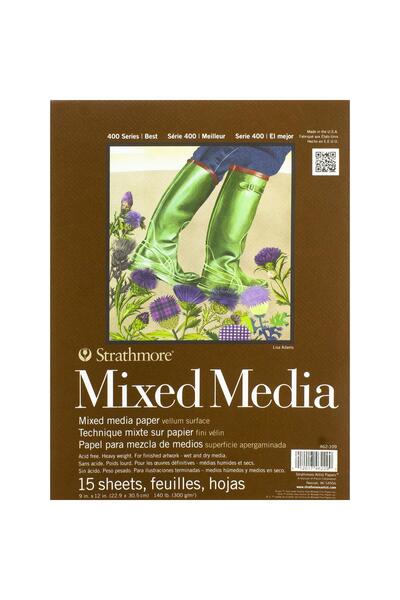 Strathmore Artist Pads Mixed Media Pad, 300 gsm, White, 23 X 30.5 cm, 15 Sheets