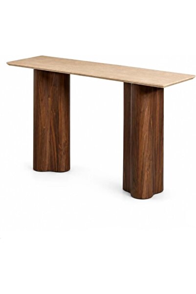 Al Hadaya Mall Modern Wooden Console Table - Beige and Brown - 160x40x80 cm