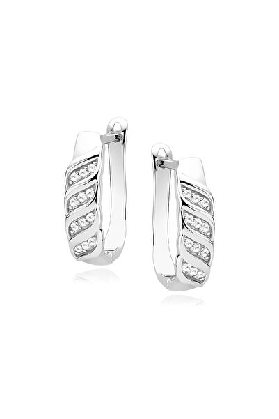 MANAVA Silver earrings with zircons - Onde