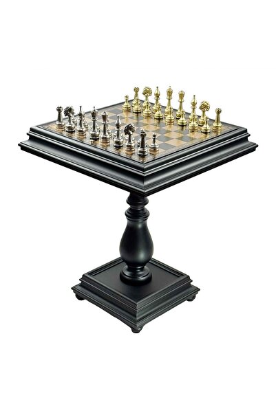 İTALFAMA Set de șah de lux cu piese metalice de 10 cm și dame