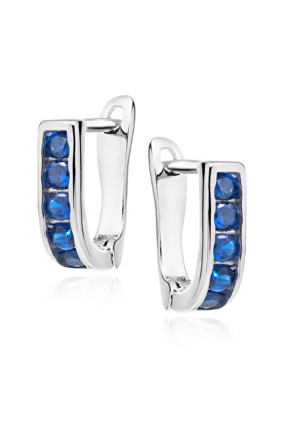 MANAVA Silver earrings with zircons - Azzurra