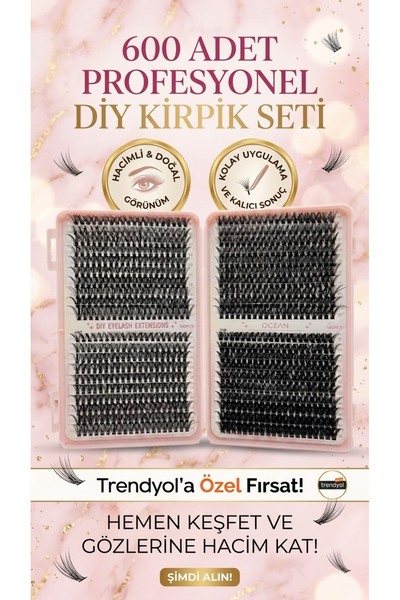 Valeri 600'lü Profesyonel Evde İpek Kirpik Seti - DIY Demet Takma Kirpik Mix ...