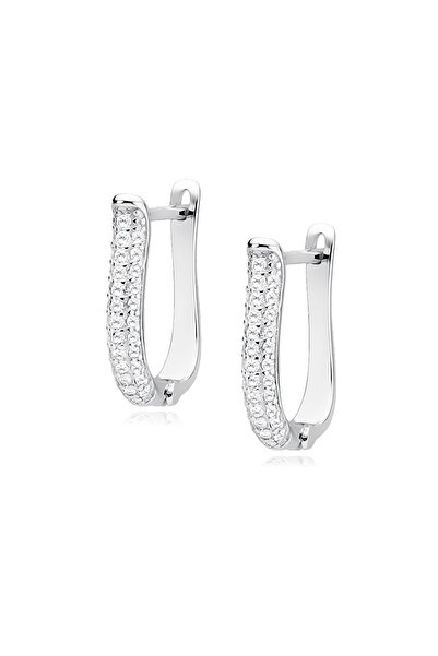 MANAVA Silver earrings with zircons - Doppia