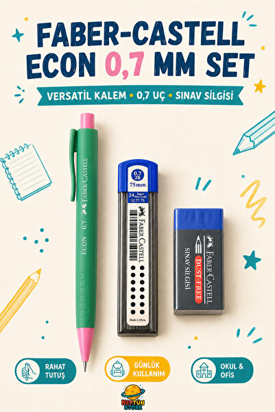 neptünstore Faber-Castell Econ 0.7 mm Versatil Pen, 24-Piece Tip and Exam Era...