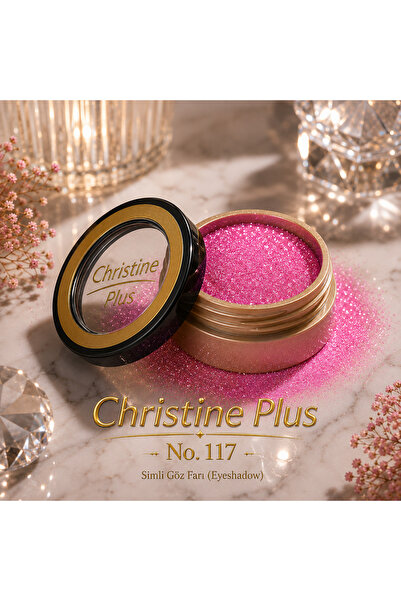 Christine Plus Dense Shimmering Glitter Eyeshadow in Powder Form – Bright Fuchsia Pink No:117 (Eyeshadow)