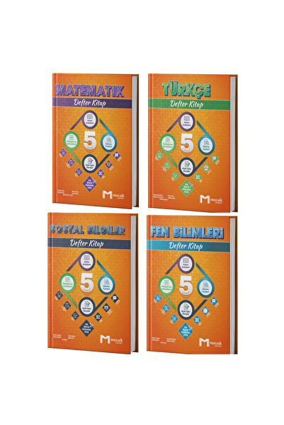 Mozaik Yayınları 5. Sınıf Matematik Fen Türkçe Sosyal Defter Kitap Seti 4 Kitap 2028 Sezon