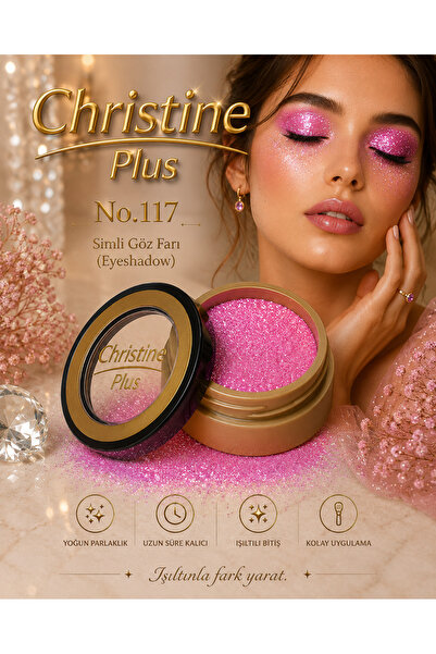 Christine Plus Dense Shimmering Glitter Eyeshadow in Powder Form – Bright Fuc...