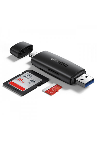 Ugreen Cititor Card USB / USB-C CM304, SD - microSD, Negru