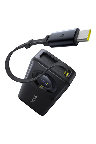Baseus Power Bank Free2Pull (P10073701123 00) με ανασυρόμενο καλώδιο USB C, Τ...
